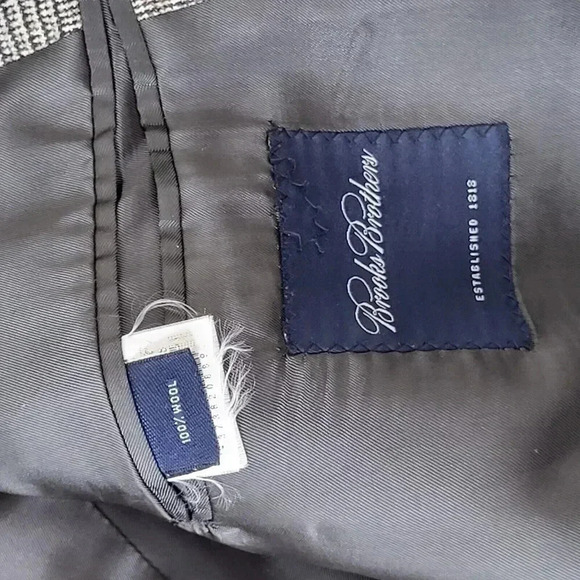 Brooks Brothers Blazer Jacket Sport Coat Wool Gray Mens 42 R - Picture 3 of 9